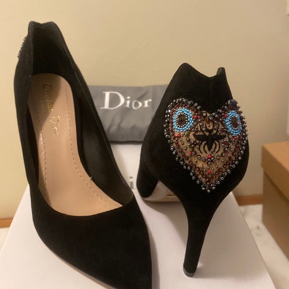 Dior suede and beaded heels, black size 38 - Picture 1 of 4